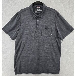 Saxx DropTemp All Day Cooling Polo Shirt Men's L Gray Heathered Pocket Golf